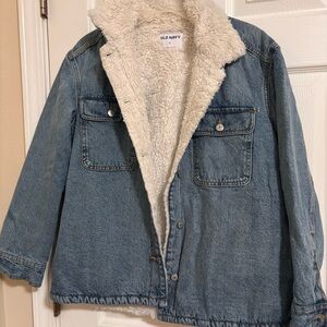 Old Navy Cream Sherpa Lined Jacket